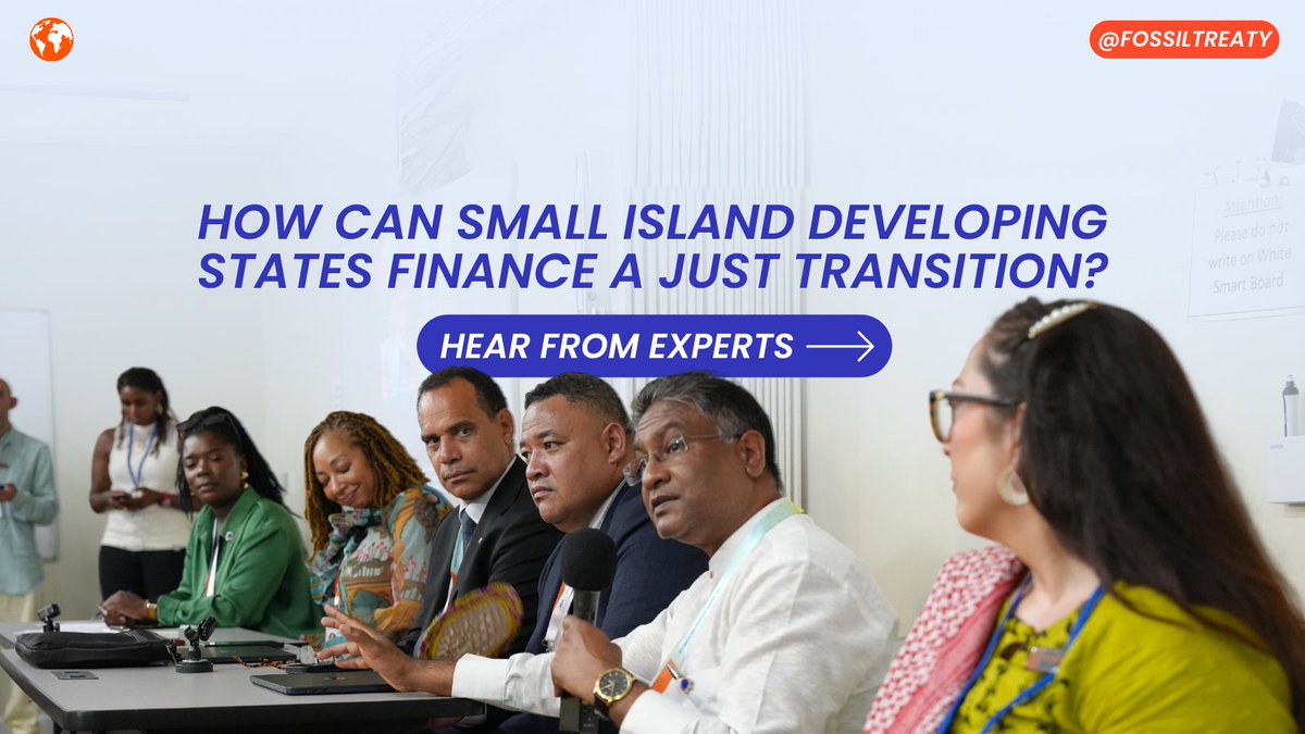The future of our #SmallIslands depends on a just transition away from fossil fuels. 🏝️ At @UN #SIDS4, we gathered a panel of experts to discuss the critical challenges small island developing states (SIDS) face. 🧵 Here's what they said 👇