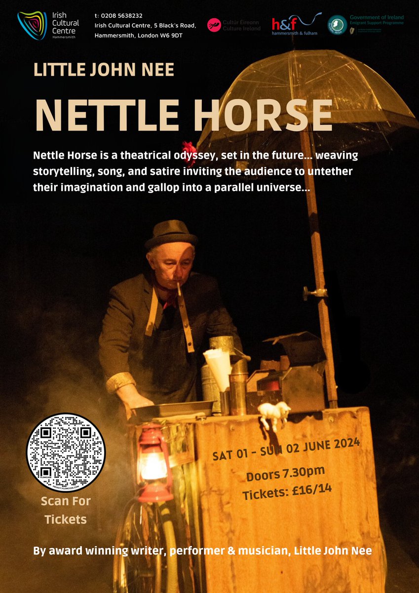 Described as 'Brechtian seanchaí punk', #NettleHorse is unlike any theatre performance you have seen. Creator Little John Nee, told @theirishworld about his show set in a dystopian future ahead of its UK theatre premiere at @MyICCLondon this weekend. theirishworld.com/brechtian-sean…