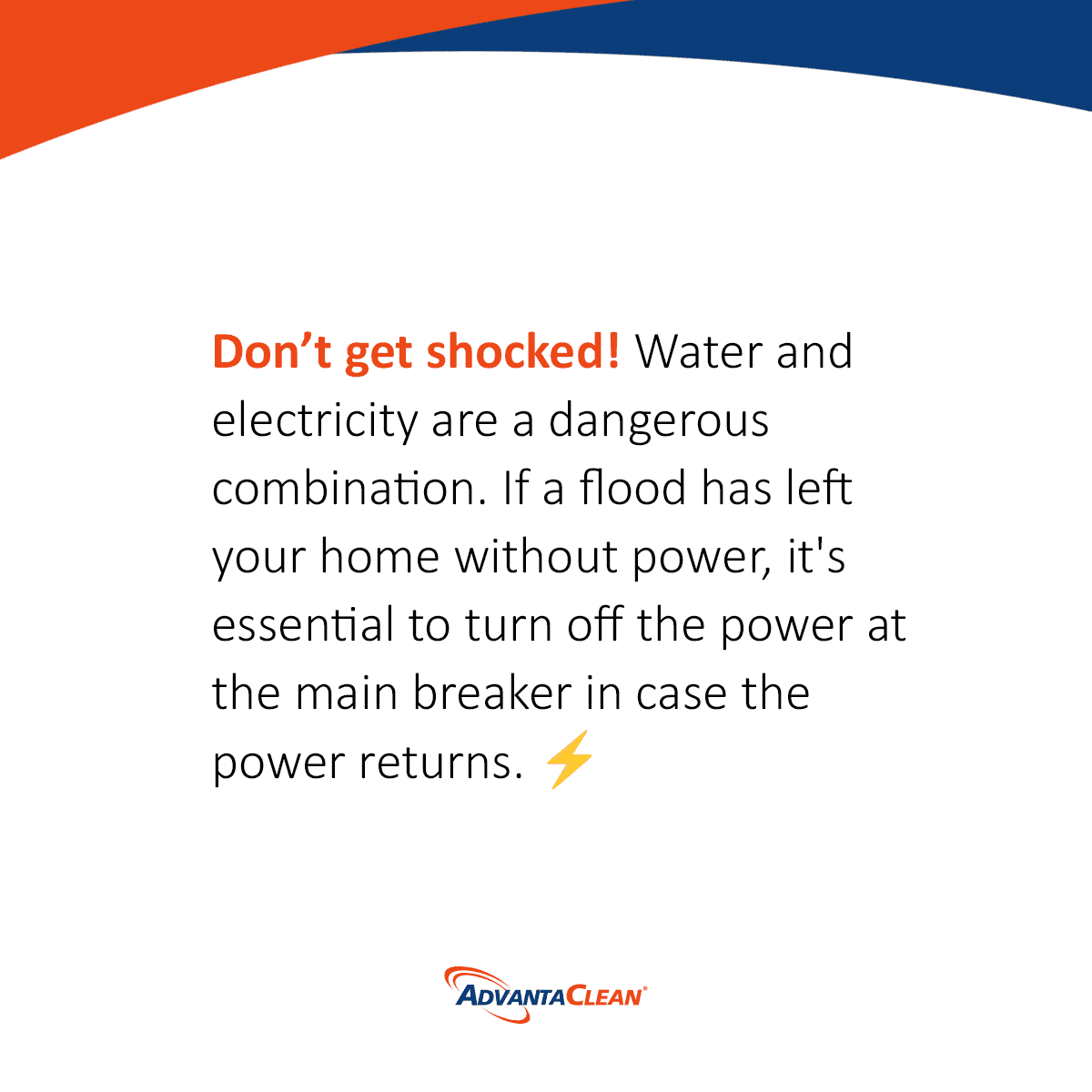 Safety tip: After a flood, make sure to be careful! ⚡️ #moldremediation #waterdamage #stormdamage #advantaclean #atlanta #georgia #norcross