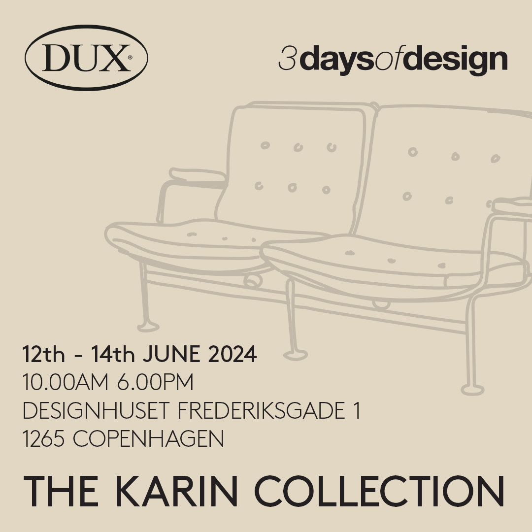 Duxiana_UK's tweet image. Make sure to save the dates! #3daysofdesign is returning for 2024, promising an exciting showcase of creativity. Join us from June 12th to 14th where we will introduce an extended product range for the Karin Collection.

We look forward to welcoming you.