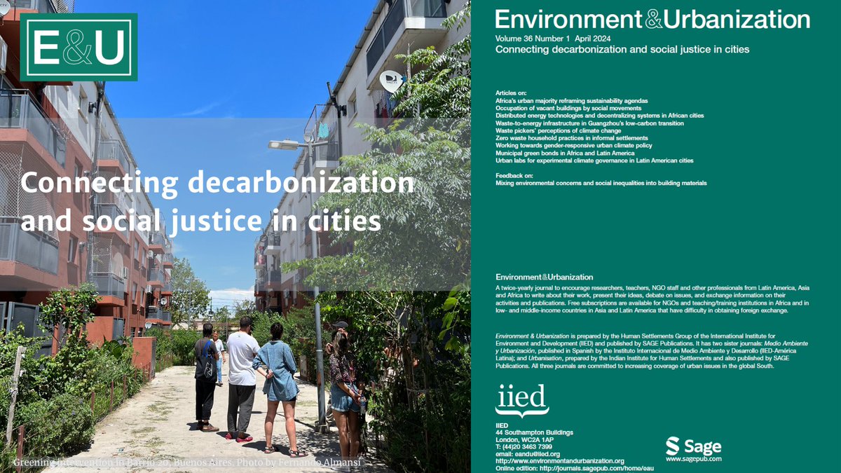 Have you made time to dip into our recent special issue 'Connecting decarbonization and social justice in cities'? Its papers - many OA - link decarbonization with efforts to achieve social justice in low-income urban communities in the majority world journals.sagepub.com/toc/eaua/36/1