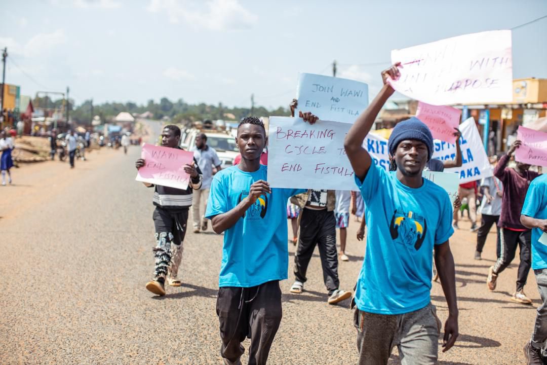 Men from Namuyingo joined the march to #EndFistula because the community engagement and education can address sociocultural drivers of poor maternal health outcomes like fistula.