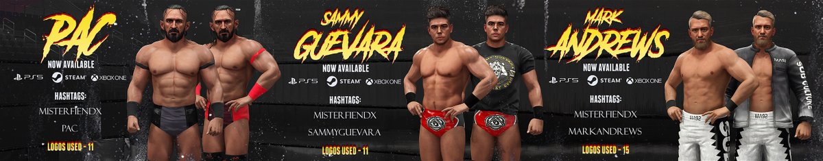 COMMISSION CITY! 🏙️ 3 Commission works are now available on #wwe2k24 - @BASTARDPAC - @sammyguevara - @MandrewsJunior Credits: @Iconic2k - PAC's hair strands and attires, Sammy's hair texture WARNINGCAWS (Not sure he has twitter 🤷‍♂️) - Sammy Attire You can thank