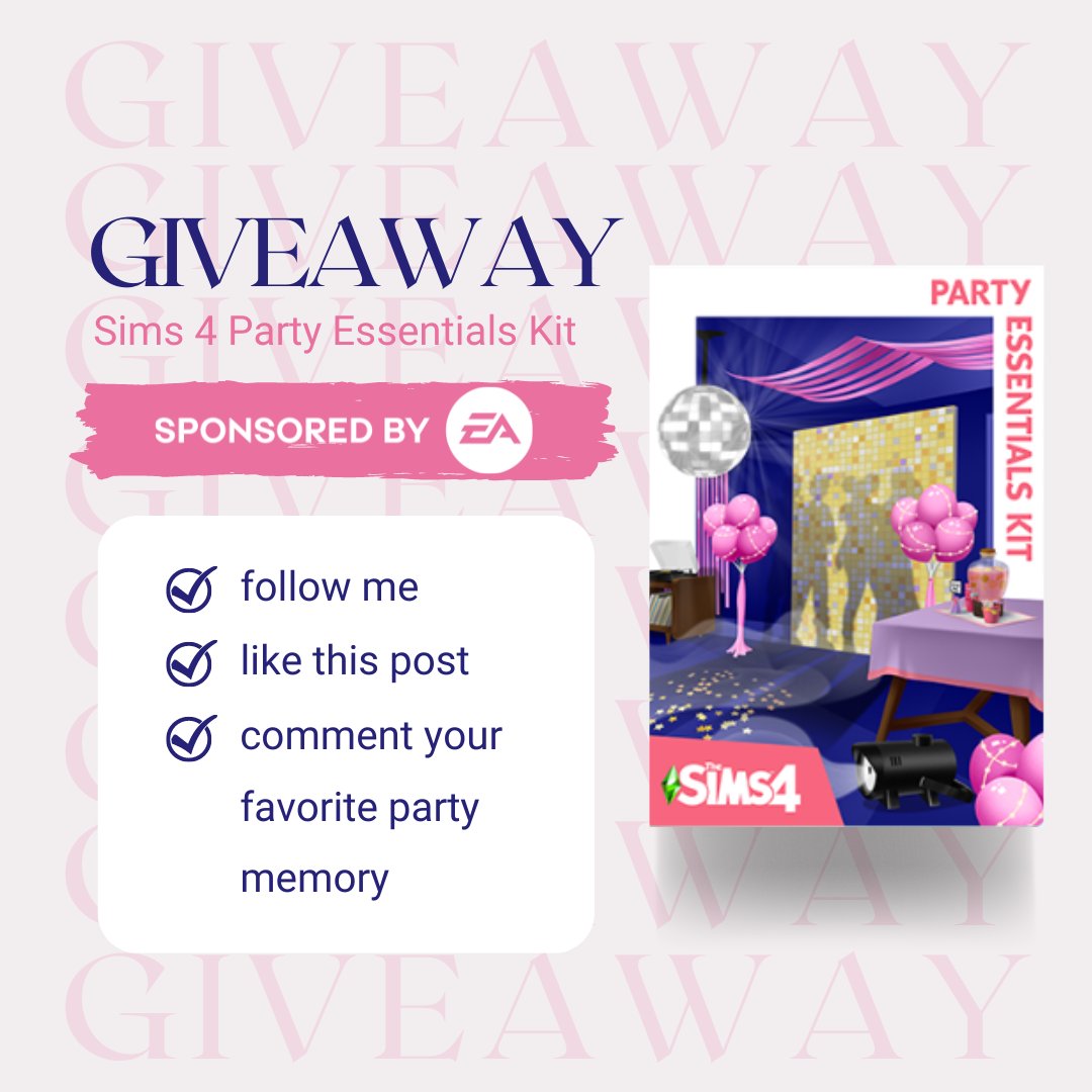 🚨 SPONSORED GIVEAWAY 🚨

Get ready to party with The Sims 4 Party Essentials Kit! 🎉
 
To enter:
- Follow me
- Like this post
- Comment your fave party memory

Winner announced May 30th!🎈✨

#EAPartner #SponsoredbyEA #TheSims4

Thanks to EA for providing the game code!