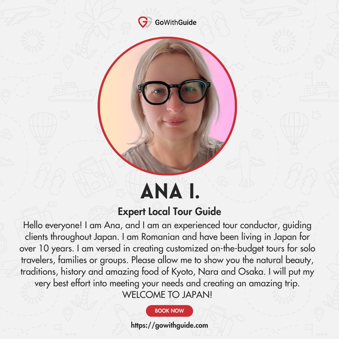 GoWithGuide's tweet image. Greetings from #Kyoto! We&apos;re in the #cityofflowers with expert #localguide Ana I. who took traveler Veronique M. and her team of six through Kyoto’s highlights on an “Amazing day trip”.
Photo credits: Ana I. (tour guide), check her out here! gowithguide.com/supplier/48201