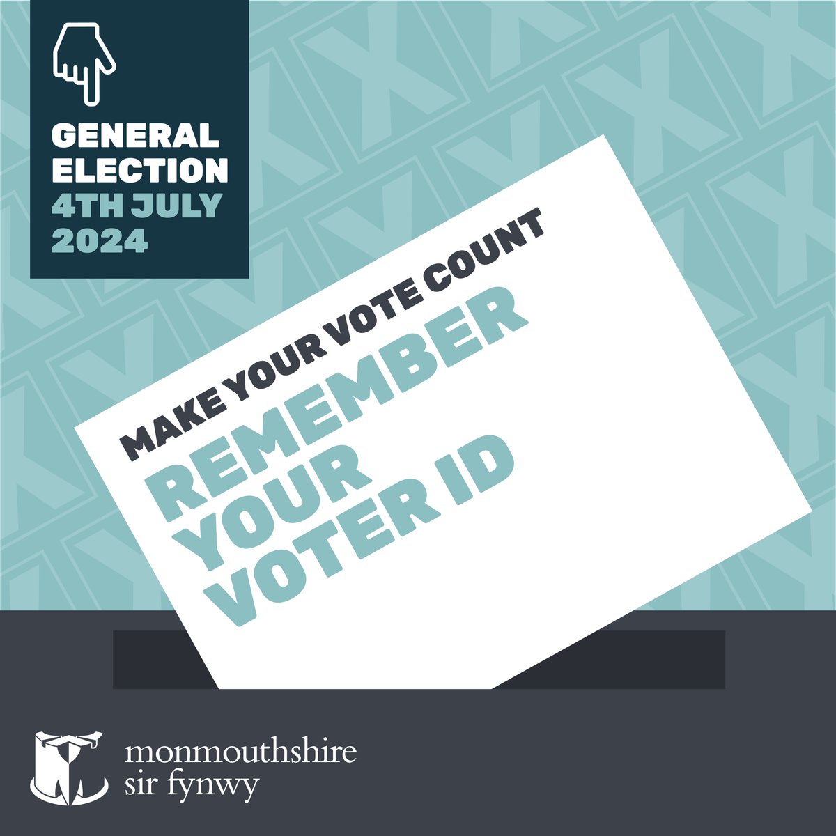 📣 General election called for 4th July. You will need to bring photo ID with you to vote. Find out about voter ID here 👉 monmouthshire.gov.uk/voter-id/ Don’t have voter ID? You can apply for a certificate online here 👉 gov.uk/apply-for-phot…