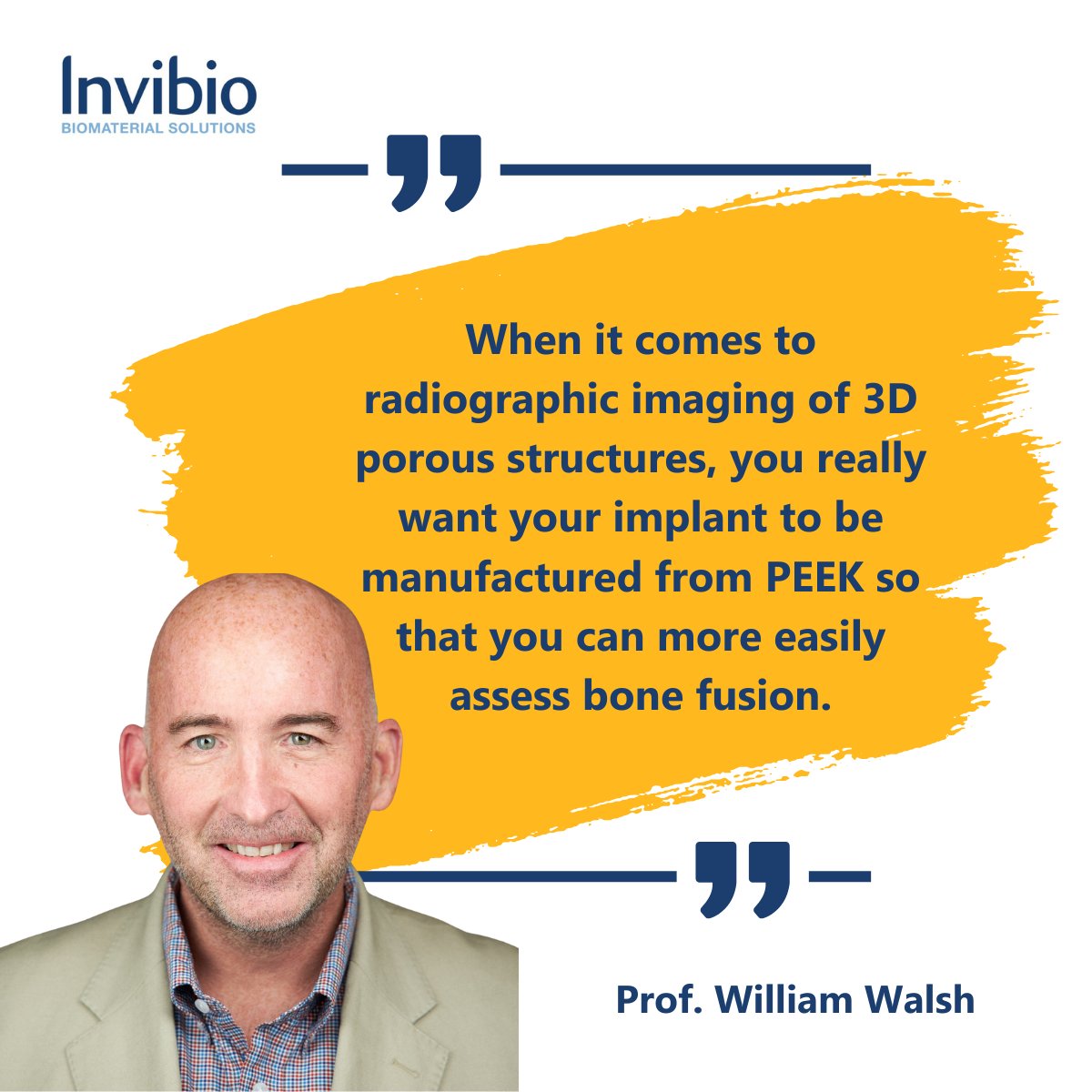 Discover the latest in orthopedic innovation with Professor William Walsh and Orthopedics This Week's webinar on additive manufacturing's impact on #PEEK polymers and medical devices, including pre-clinical fusion study data.

Watch the recording now: ow.ly/knGr50RHVWs