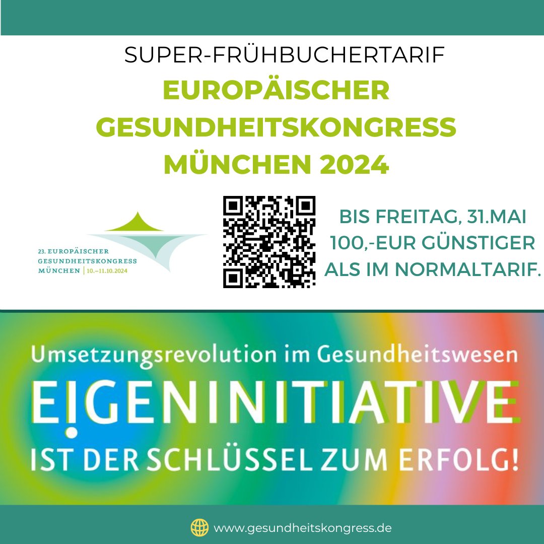 📢 Super-Frühbuchertarif für den Europäischen Gesundheitskongress München endet diesen Freitag! 🚀
Ihr Ticket noch bis zum 31. Mai 2024 für nur 550,00 EUR (+MwSt.) statt 650,00 EUR (+MwSt.) im Normaltarif.: lnkd.in/ezc2DkFe
#Gesundheitskongress #Frühbucher #Gesundheit