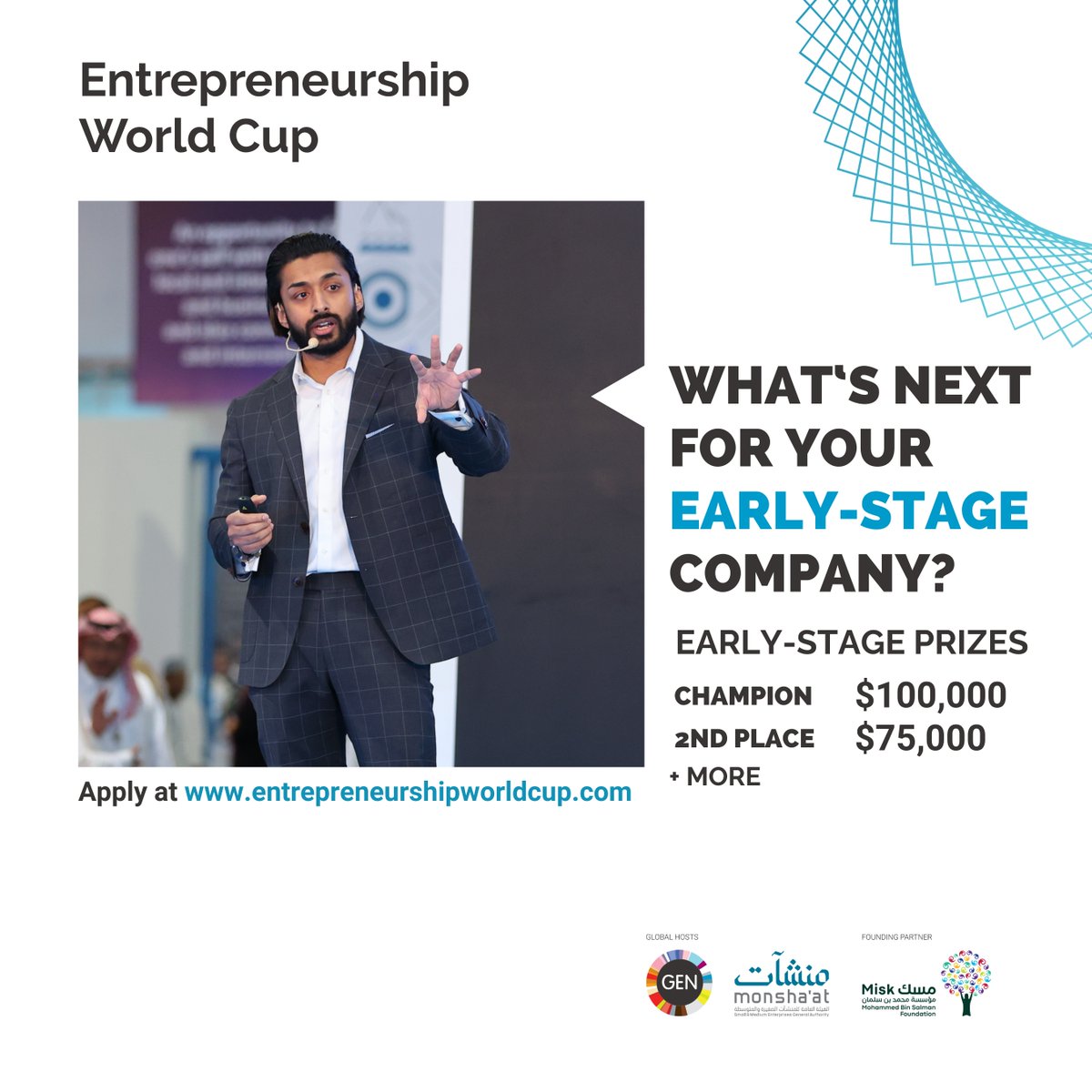 There are 5 cash prizes for the top companies in the #EntrepreneurshipWorldCup early-stage category! Apply today: genglobal.org/ewc/apply #EWC2024