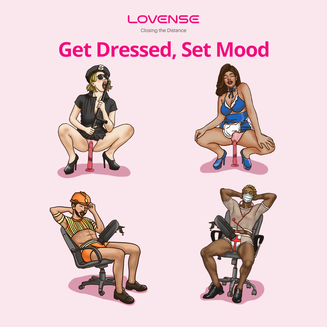 Lovense's tweet photo. Outfit changes your mood when you hang out. It also changes your mood when you masturbate.👨‍🏭 Try dressing up differently and experience the excitement!😈💦

Don't forget the toys!⤵️
https://t.co/koqolZcRqS

#Lovense #Lovenseway #roleplay #cosplay https://t.co/g3LIFMxe5T