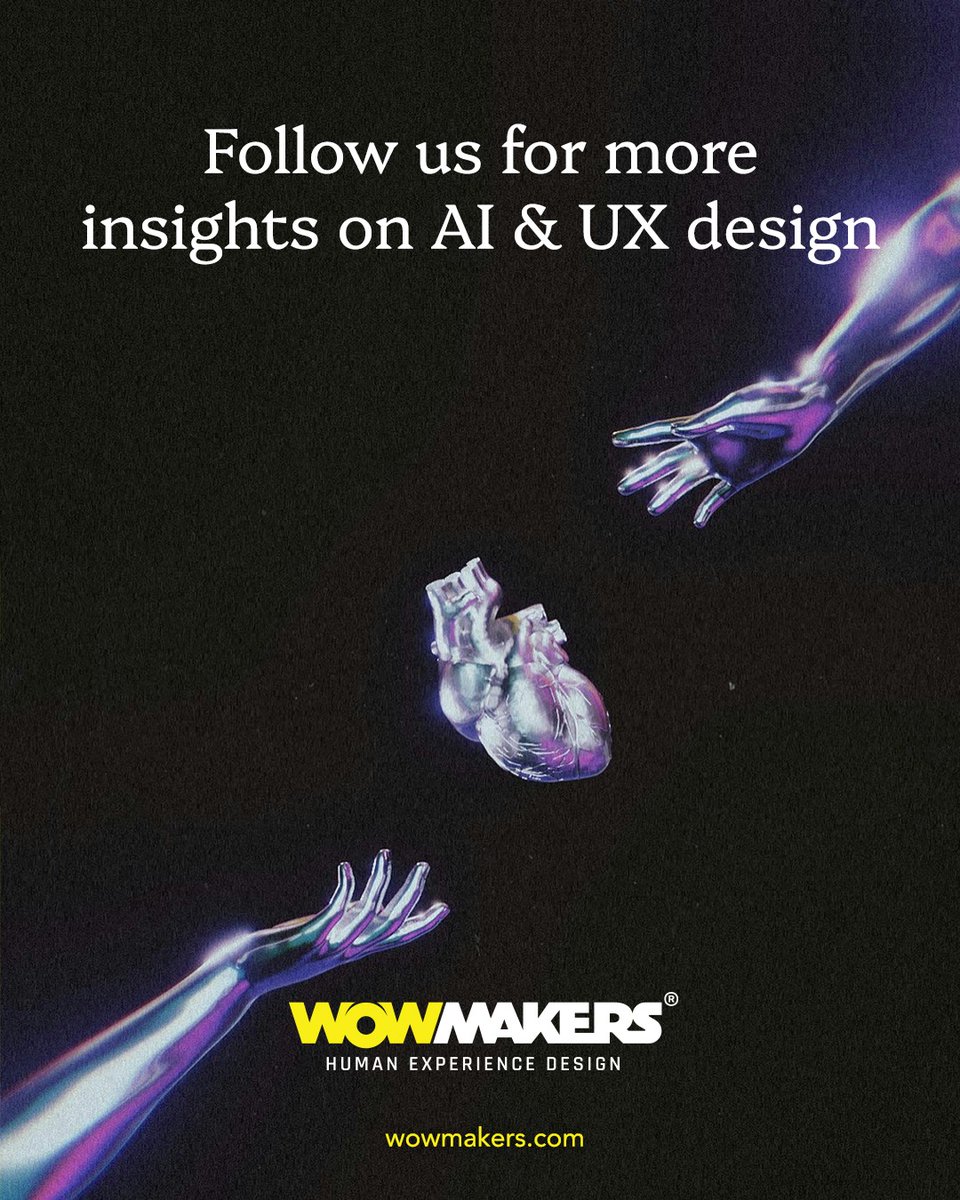 wowmakers's tweet photo. 11/ Follow us for more insights on the intersection of AI and UX design, and stay updated on the latest trends and innovations. https://t.co/7EQIzHR70A