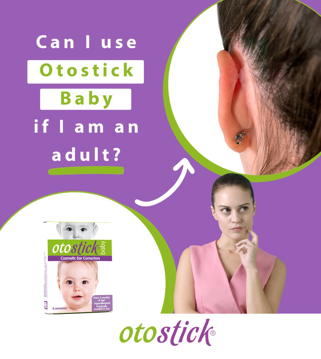 Yes! You can! 😉
 While Otostick is recommended for children over 3 years old, if Otostick Baby fits your ear better, you can use it regardless of your age. 👂🏼👌

otostick.com

#otostick #earcorrectors #protrudingears #prominentears #beautyhacks #ears #cosmetics