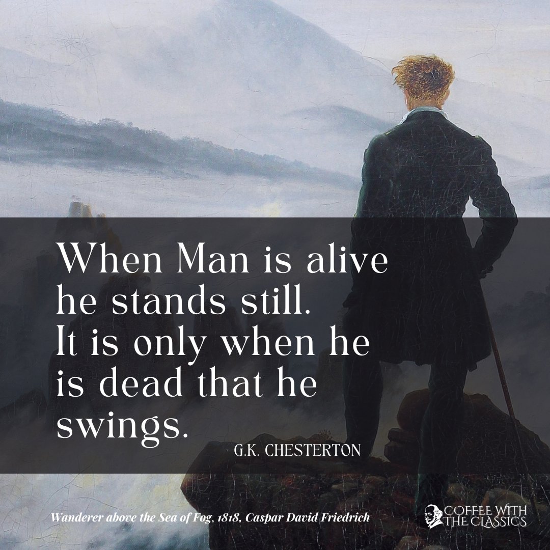 “The whole curse of the last century has been what is called the Swing of the Pendulum... that Man must go alternately from one extreme to the other... 

When Man is alive he stands still. 

It is only when he is dead that he swings.”

~G.K. Chesterton
9/