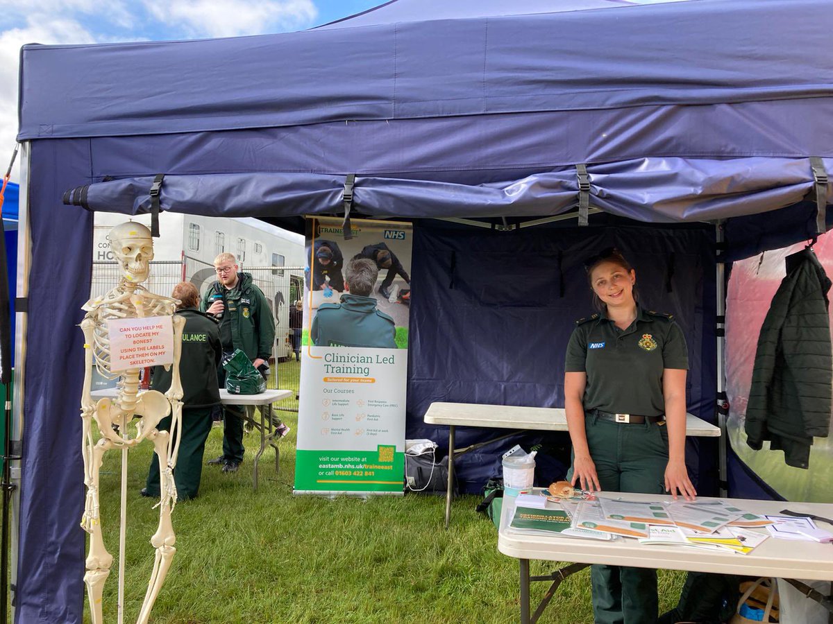 We are at the <a href="/SuffolkShow/">Suffolk Show</a> today and tomorrow teaching people about the skeleton and how to manage a choking patient. Come and find us for info on our training we can offer you, over in the Emergency Services Village ☀️