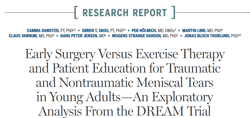 JOSPT's tweet photo. Hear the authors' own summary of their recent work comparing surgical to non-surgical management of traumatic knee meniscal tears on the #JOSPTBlog ➡️ https://t.co/49lilGXunE
Or for the full study - head to @JOSPT ➡️ https://t.co/edqwXPojQ4
#Knee #Meniscus #Exercise #yourJOSPT https://t.co/wBxNCo4iZf