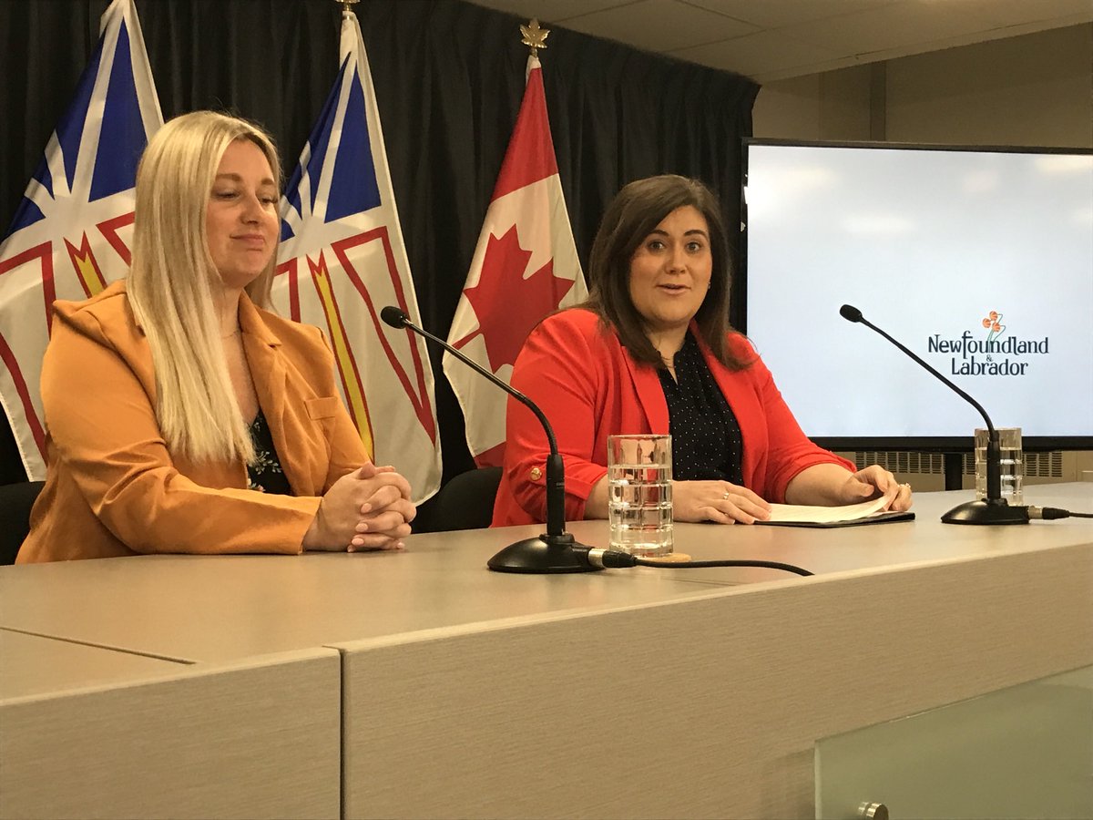 Education Minister Krista Lynn Howell is joined by Jennifer Quilty of Apples to Zebras Daycare for the launch of the Early Learning Gateway online platform to help improve access to early learning and child care in the province.