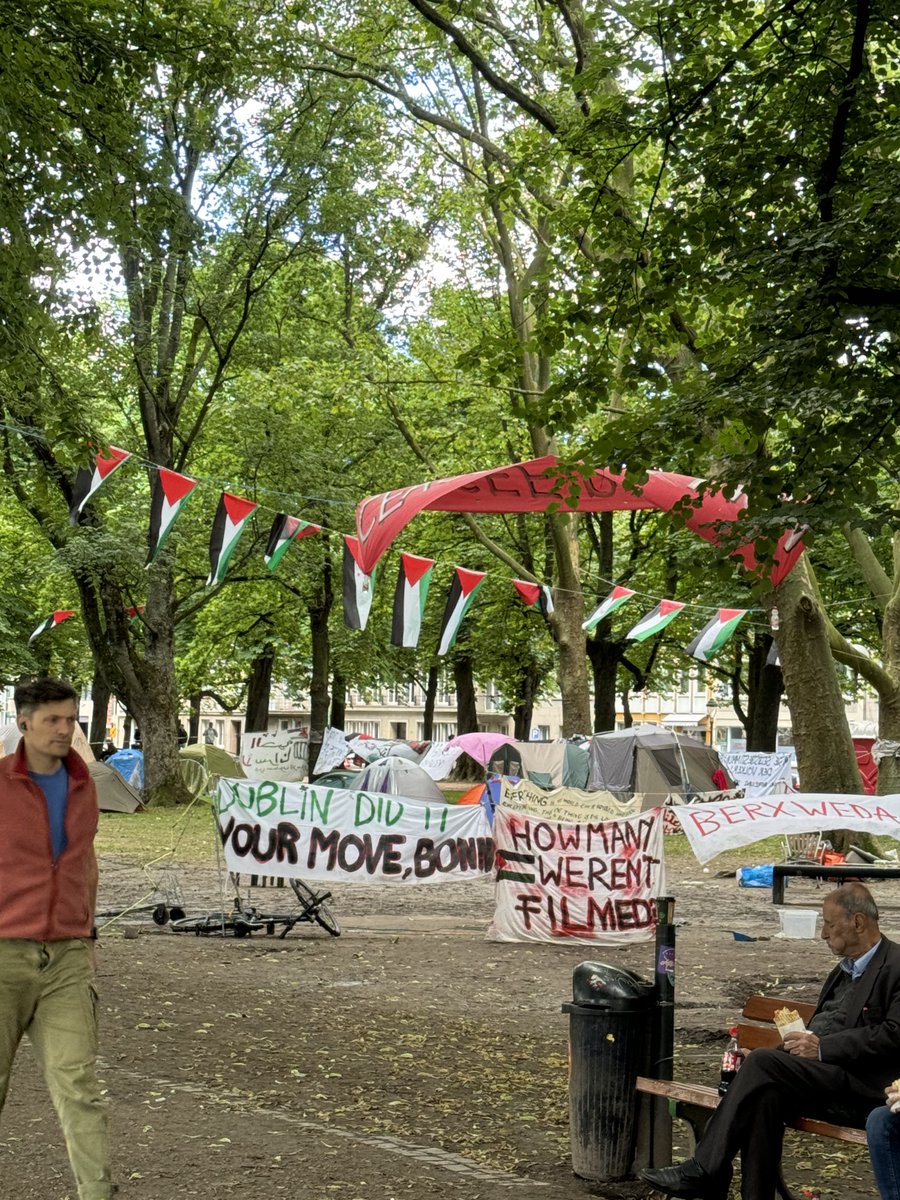 ❤️🖤#bonn2905 #bn2905  #GegenJedenAntisemitismus 
Pro Hamas, Terrorunterstützer haben die uni bonn besetzt auf der Hofgartenwiese einige Unterstützer. Großes Team Blau Aufgebot mit Hunden. #FrreGazafromHass