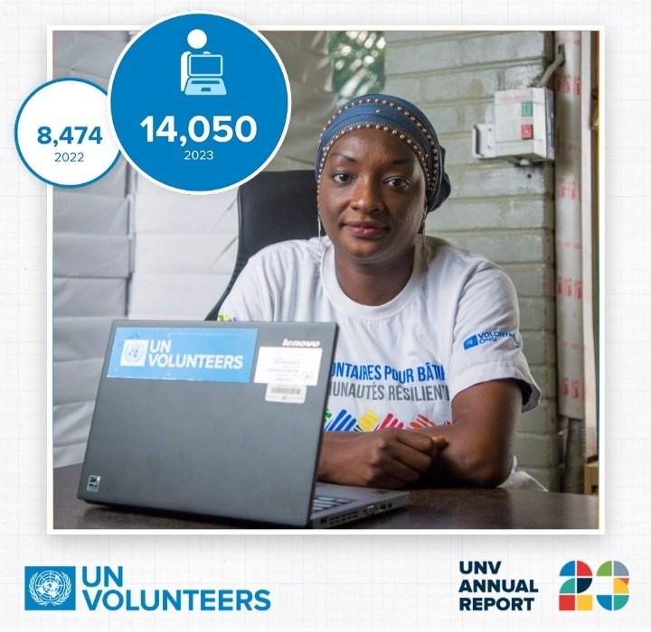 Découvrez le travail inspirant des volontaires à travers le monde dans le #rapport annuel 2023 @UNVolunteers. Bravo à tous les volontaires pour leur engagement exceptionnel.👇 unv.org/Annual-report/… @UNV_ROWCA @OnuGuinee