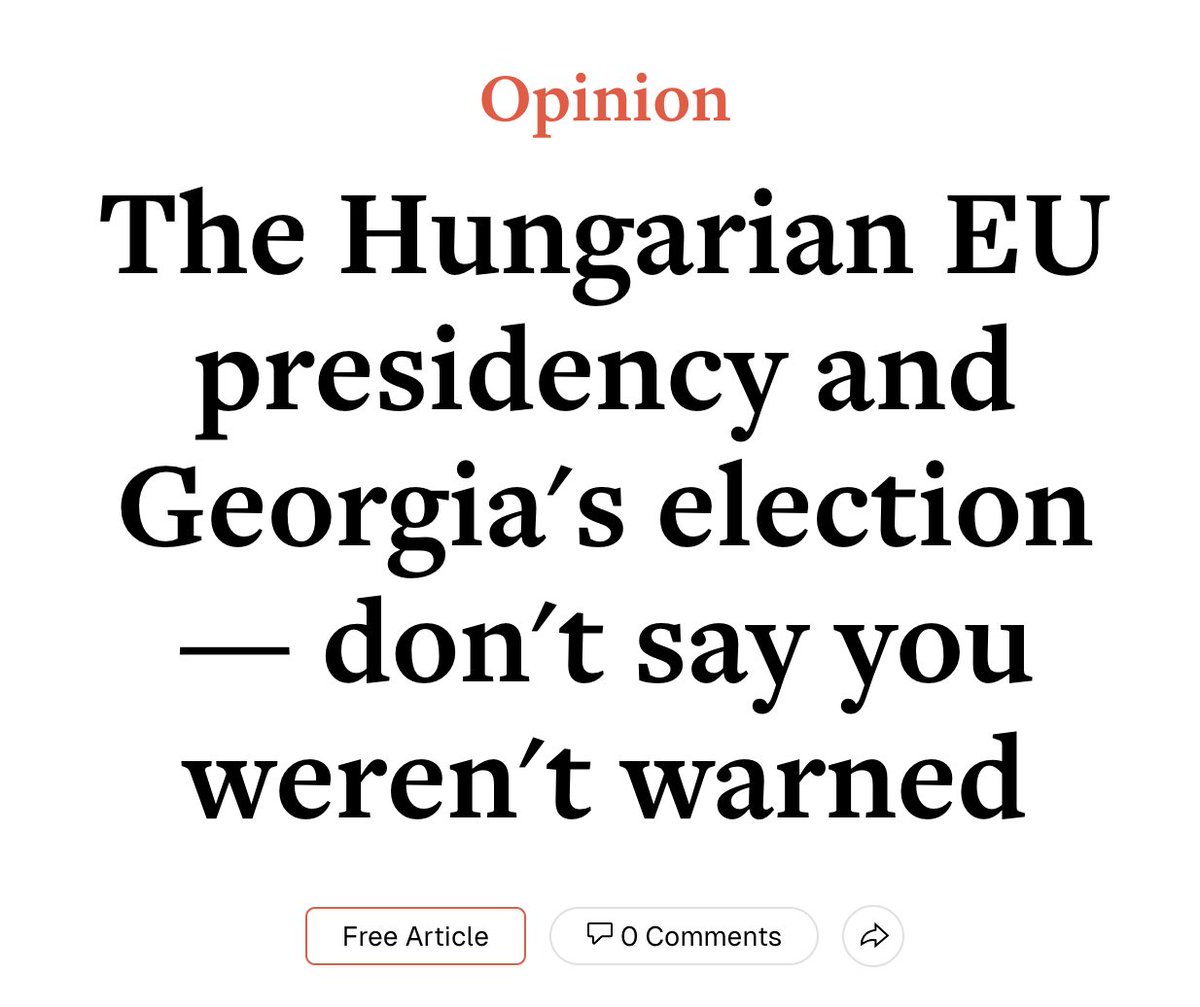 'Or even worse, a malicious member state holding the rotating EU Council presidency may pretend to speak on behalf of the European Union.' Great piece by @DanielHegedus82 on the dangers of the upcoming Hungarian Council Presidency. euobserver.com/eu-and-the-wor…