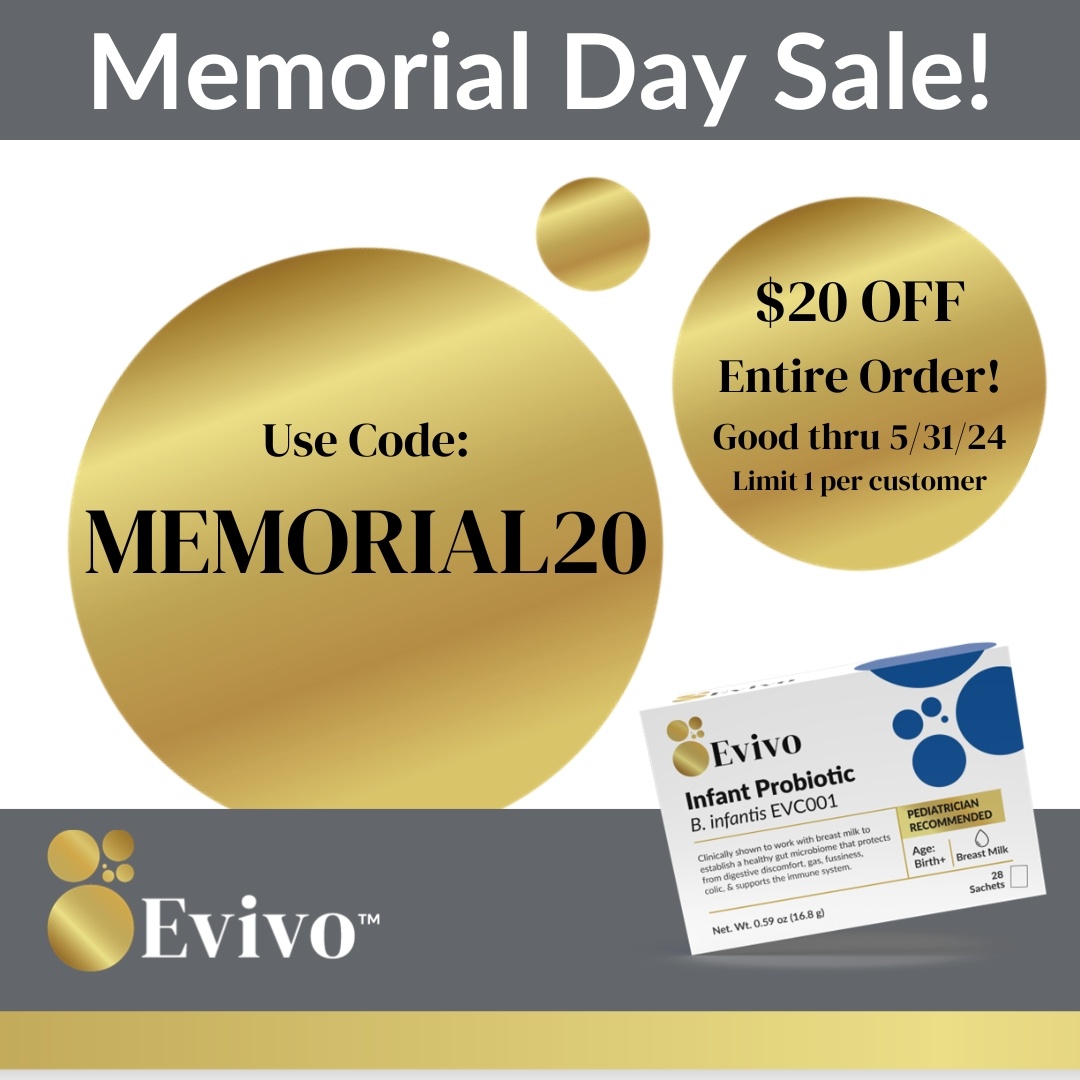 🌟 There's still time to get the Memorial Day Deal! 🌟
Get $20 off your entire purchase with code MEMORIAL20 at checkout!  Good until May 31, 2024, 1 use per customer.
Shop at hubs.la/Q02yp-9s0 with FREE shipping!
#MemorialDaySale #InfantHealth #GutHealth #HealthyStart