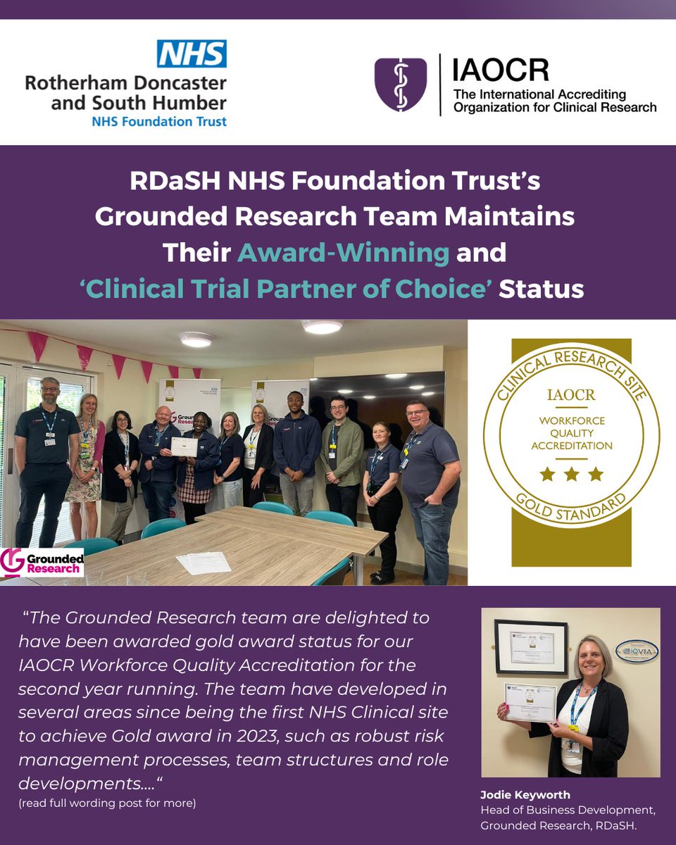Congrats again to the <a href="/rdash/">Raj Dash</a>research1 team @RDaSH, who achieved a notable re-certification of the Gold Standard in IAOCR Workforce Quality Accreditation, 12-months on. A huge achievement demonstrating their maintained commitment to a high performing ‘workforce of excellence’.