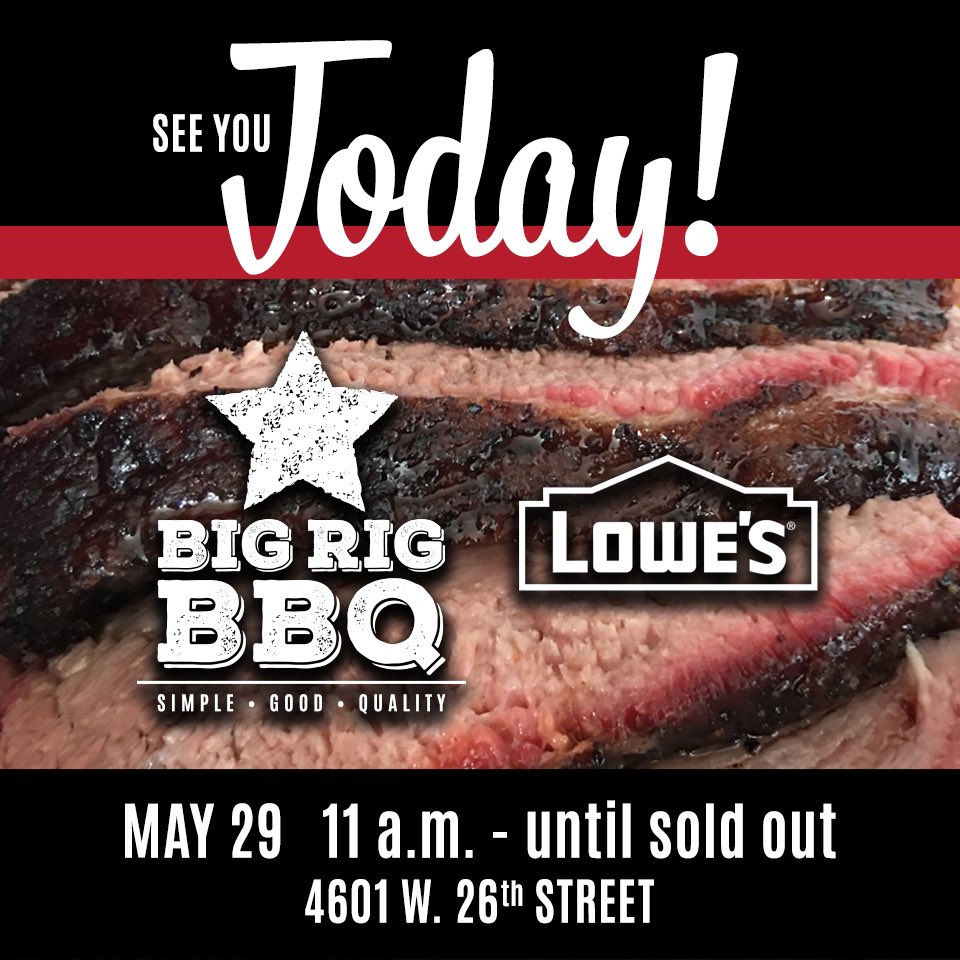 BigRigBBQ_SF's tweet photo. See you soon! We are in the Lowe’s parking lot today. https://t.co/JIWhZCq2Lh
