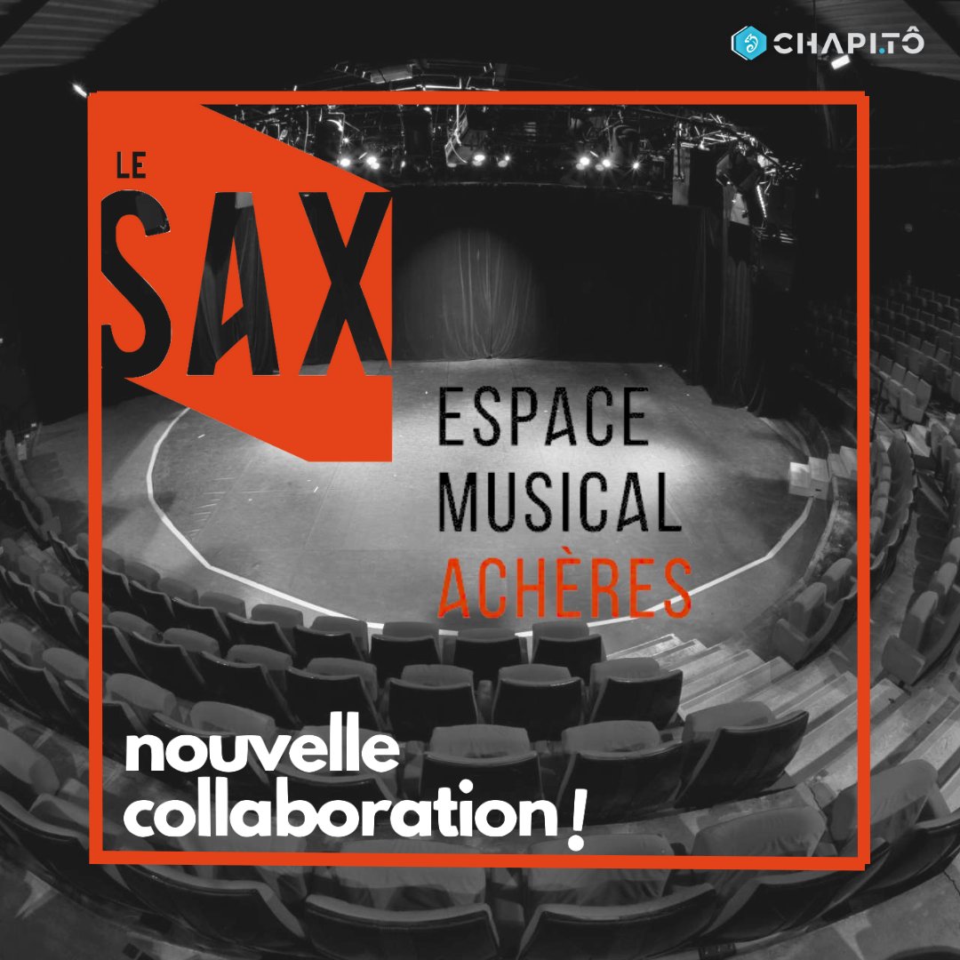 chapi_to's tweet image. 💥Nouvelle collaboration !

Nous sommes heureux de vous annoncer notre collaboration avec l&apos;évènement @LeSaxAcheres 

Situé au coeur de la ville d&apos;Achères, le Sax est une salle de spectacle pouvant accueillir 500 personnes.

Restez connectés l&apos;application arrive prochainement...