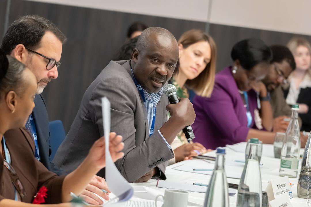 Representing @MinofHealthUG, Dr. Gerald Mutungi, Asst. Commissioner in charger of NCDs and Dr. Susan Nabadda, Commissioner @cphluganda participated in a meeting on Addressing the Cancer Burden for Africa’s Women: Breast and Cervical at the 77th World Health Assembly in Geneva.