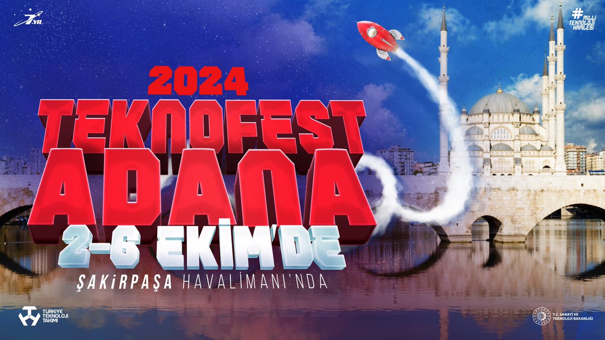 Bu sene paydaşı olarak katılacağımız dünyanın en büyük havacılık, uzay ve teknoloji festivali #TEKNOFEST'in rüzgarı güneyden esiyor! 🚀 🗓️02-06 Ekim 2024 📍Şakirpaşa Havalimanı #TEKNOFESTAdana #TEKNOFEST #MilliTeknolojiHamlesi