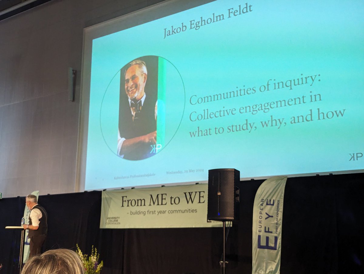 What a way to start a keynote for #efye2024 #efye2024cph from Jakob
"I love the #firstyearexperience...it's the best year ever. We've not killed the mood yet...it's still magical"