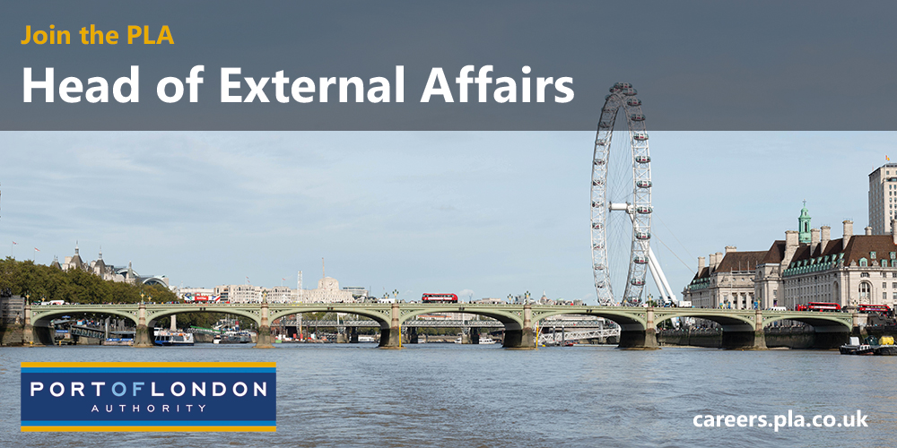 We're recruiting a Head of External Affairs to work with stakeholders/partners to build the PLA’s external reputation as a trusted port and increase engagement with the Thames Vision and its goals 
➡️ hubs.la/Q02xmY880 
#PortOfLondon #RiverThames #MaritimeCareers