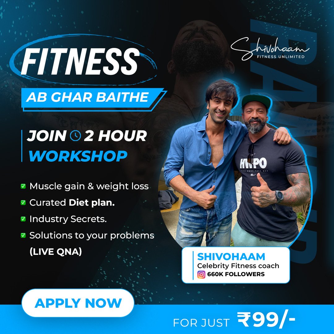 Transform your self through the right understanding of training, nutrition and lifestyle.
June 8th at 7pm 
Click on the link below n register 
shivohaamofficial.com/shivohaam-webi…
.
#bodytransformation #weightloss #leanmuscle #fatloss #weighttraining #EatRight #fitnesswebinar