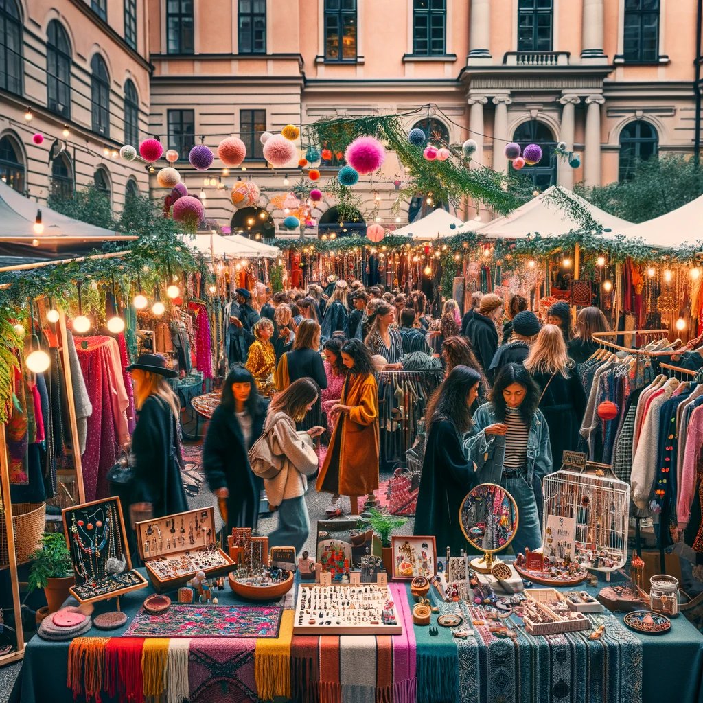 Spotted: a slow fashion pop-up market in the heart of Stockholm. Excited to discover unique, handmade pieces and support local artisans. 🎨✨ #ShopLocal #HandmadeFashion #SlowFashionMovement