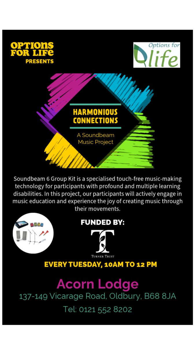 OptionsforLife2's tweet photo. A #Soundbeam #Music Project of Options for Life funded by #TurnerTrust https://t.co/rkzLklvkVA