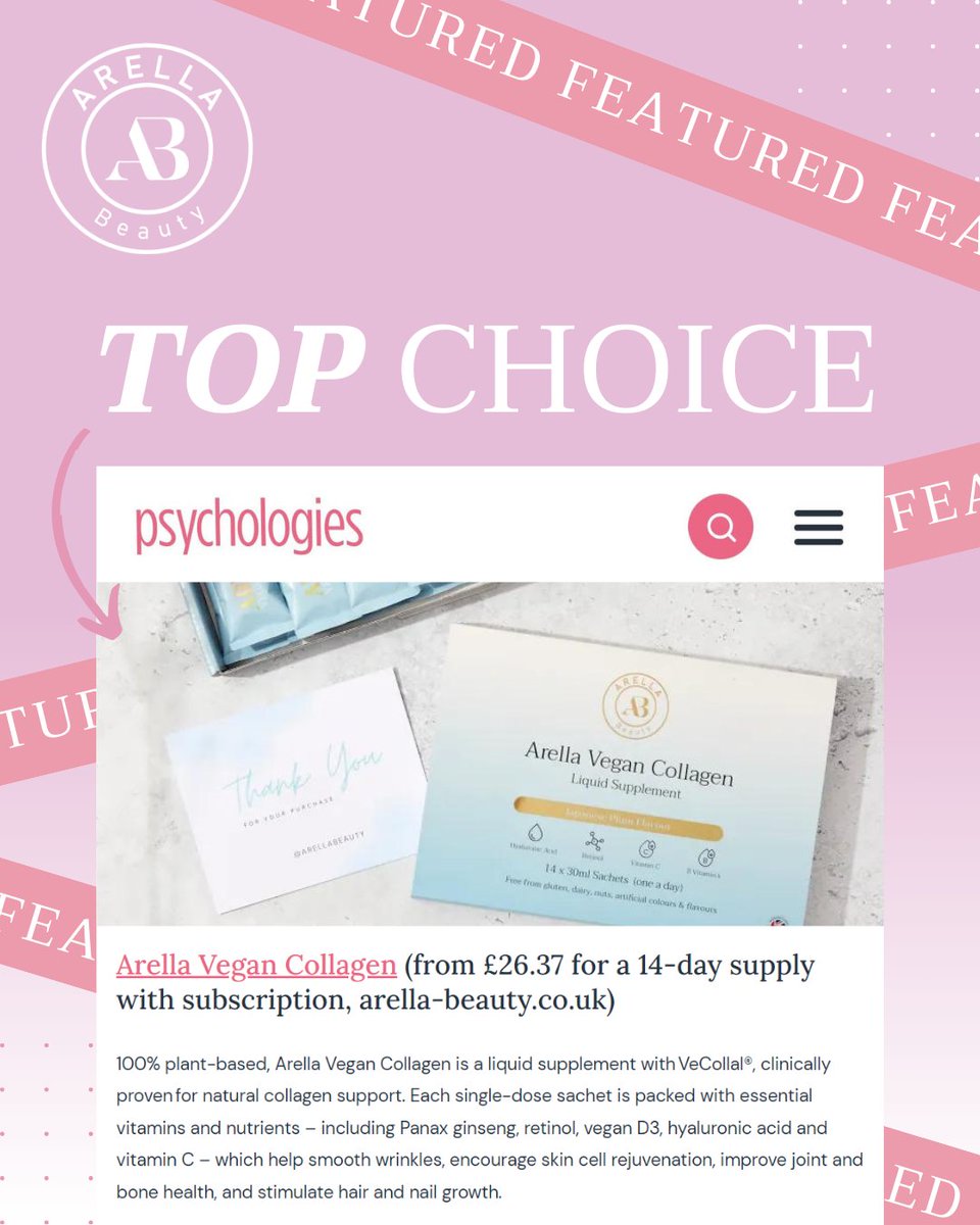 Look who got a mention in <a href="/PsychologiesMag/">Psychologies</a>! 👀 

We're incredibly proud to say that our vegan collagen has been listed as a Summer Skincare  top choice, thanks to its amazing wellbeing benefits.
 
Thank you to the team, it means the world to us all 🌍 #featuredin #inthepress