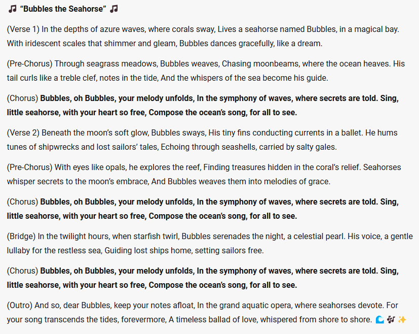2DayNewsOpinion's tweet image. I think i have a #1hit 😉"Bubbles the Seahorse" 
 copilot.microsoft.com/sl/fty0rSqeAii