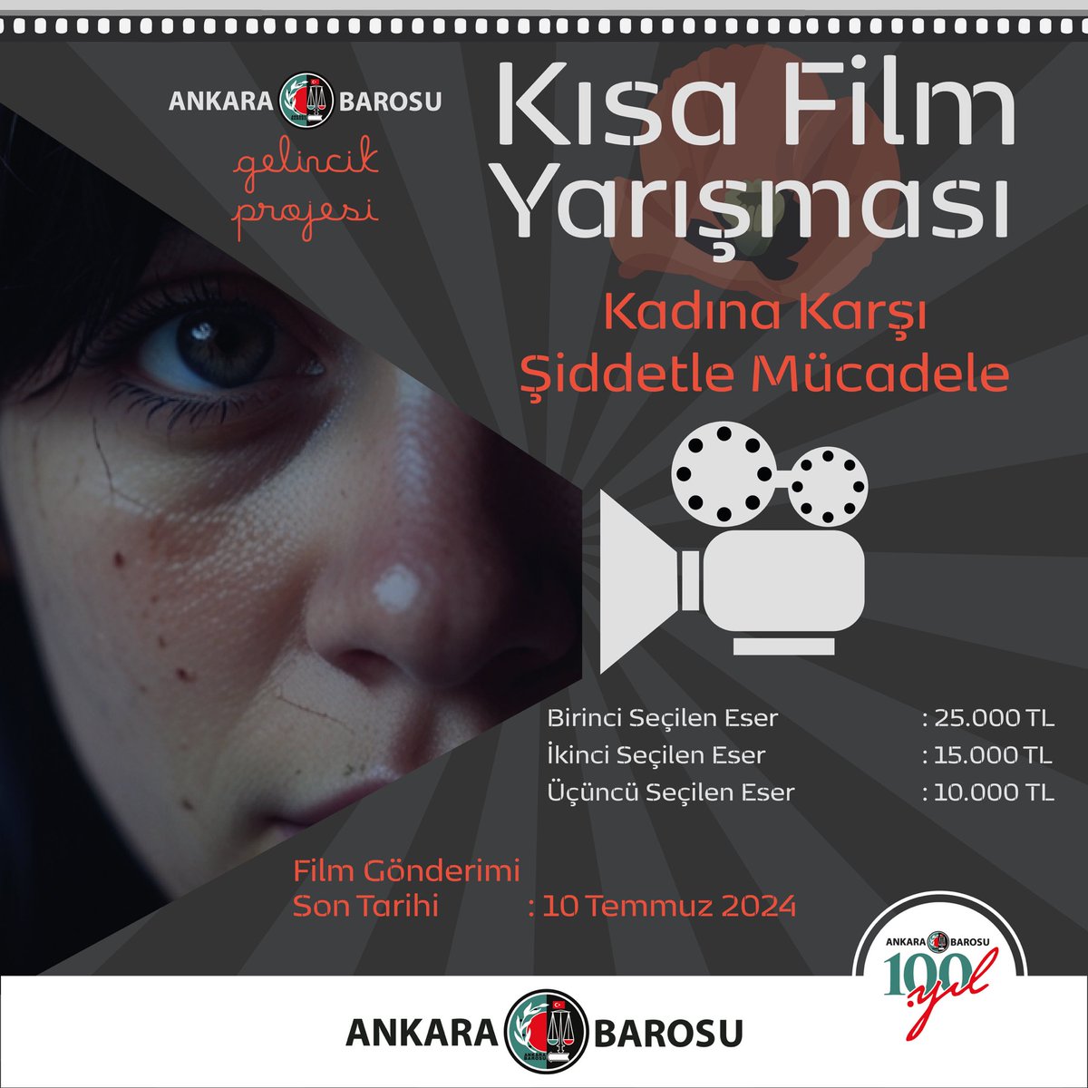 🌟 ANKARA BAROSU GELİNCİK MERKEZİ KISA FİLM YARIŞMASI 🎬

Ankara Barosu Gelincik Merkezi olarak, kadına karşı şiddetle mücadelede farkındalık yaratmak adına düzenlediğimiz Kısa Film Yarışması'na tüm hukuk fakültesi öğrencileri ile stajyer avukatları ve iletişim fakülteleri ile