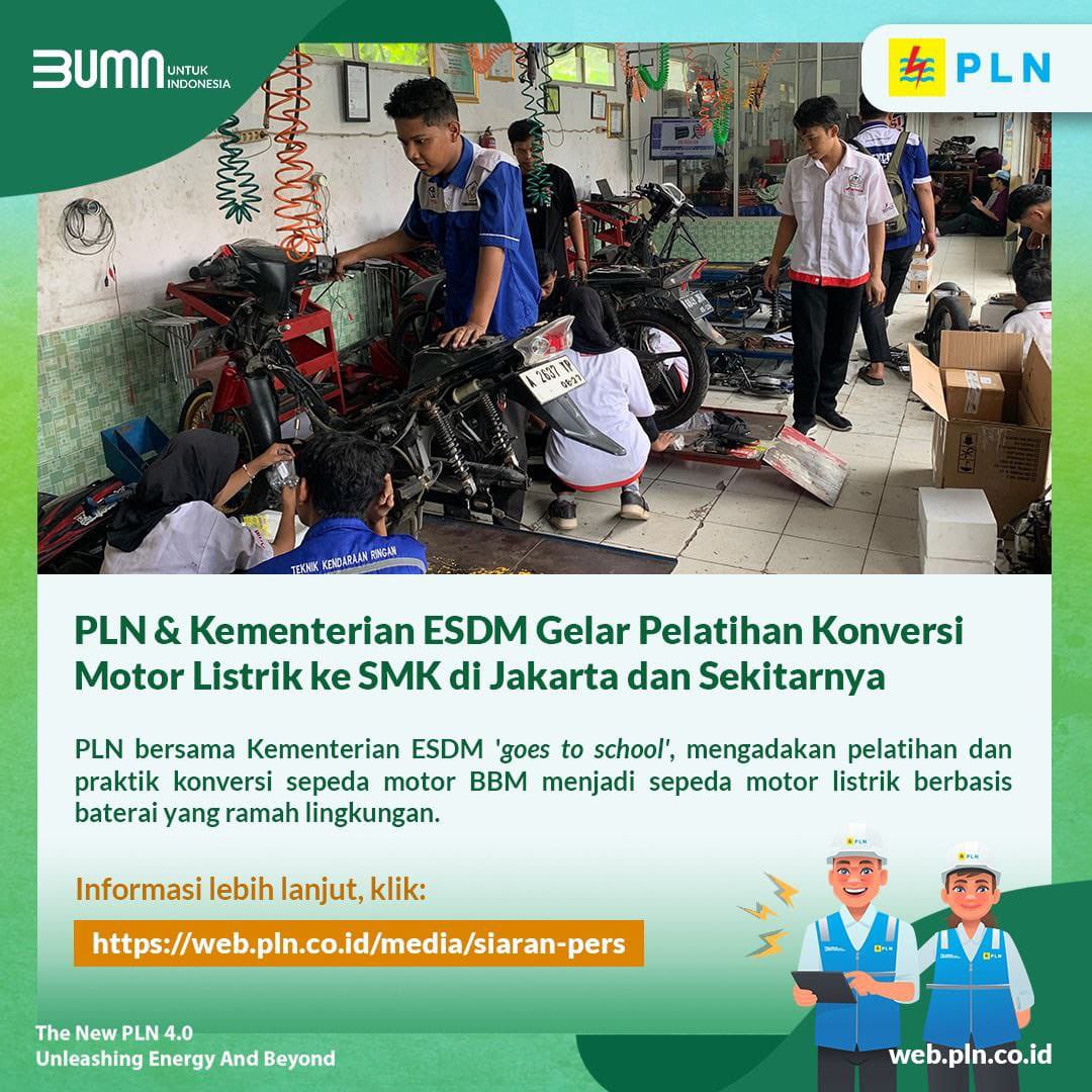 PLN mengedukasi molis sebagai langkah awal menuju kendaraan ramah lingkungan. Apresiasi tinggi untuk komitmen tanpa batas mengurangi emisi karbon.
#PLNuntukIndonesia

ALL EYES ON RAFAH jaehyun