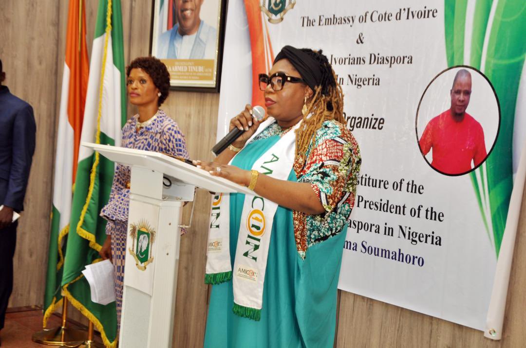 CoteAbuja's tweet photo. Ce 26 mai 2024, s’est déroulée dans les locaux de l’Ambassade à Abuja, la cérémonie d’investiture du nouveau Président de l’Association des Ivoiriens Résidents au Nigeria (AIRN), Monsieur Adama SOUMAHORO, élu à l’issue d’un scrutin qui s’est tenu le 1er octobre 2023. https://t.co/fbmilsWcJm