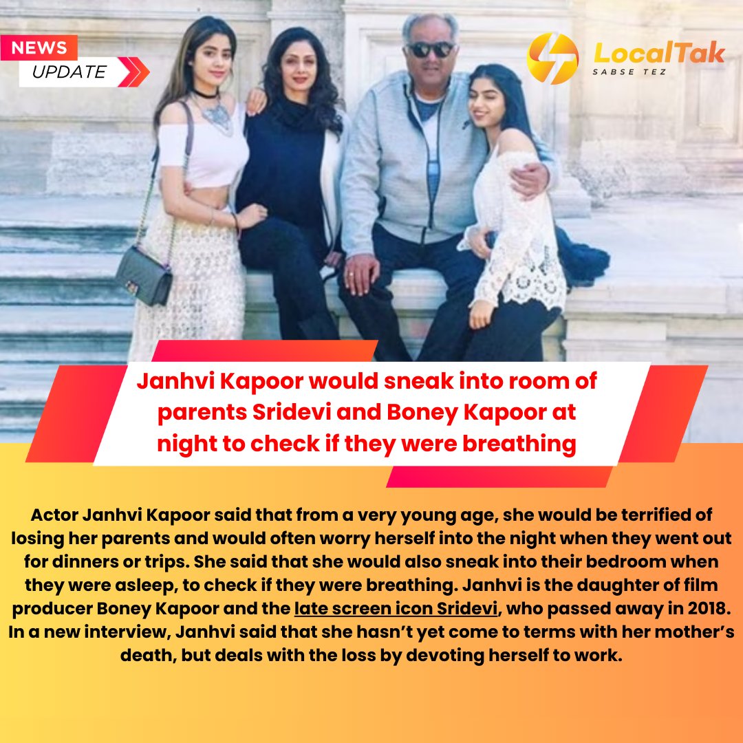 Janhvi kapoor would sneak into room of parents sridevi and boney.......

#JanhviKapoor #Sridevi #BoneyKapoor #FamilyLove #ParentalBond #HeartwarmingStory #BollywoodFamily #ChildhoodMemories #EmotionalMoment #FamilyFirst
#FamilyLove #HeartfeltMoments #CelebrityChildhood