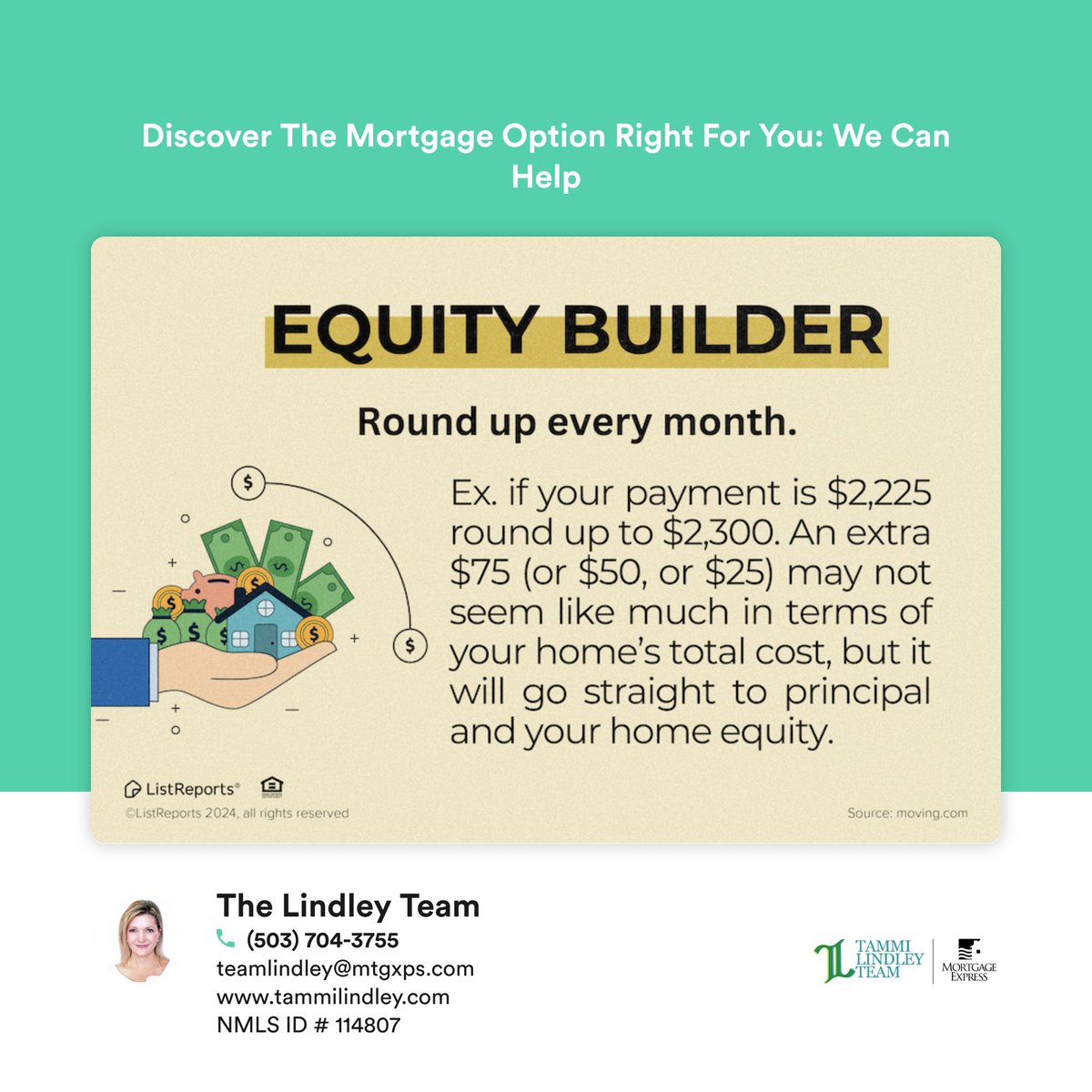 Want a simple way to build home equity faster? Try rounding up your monthly mortgage payment! Even a small extra amount can make a big difference over time. Reach out to learn more tips on maximizing your investment! #thehelpfulLO #home #house #listreports #homeowner #finances