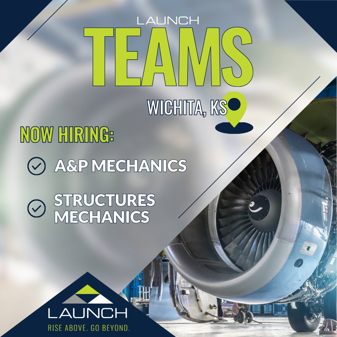 APPLY FROM OUR WEBSITE:
form.jotform.com/210555108472148

#GoWithLAUNCH #weleadwepartnerwecare #aviation #structures #sheetmetal #aerospace #avionics #install #troubleshoot #interior #maintenance #repair #overhaul #airframeandpowerplant #aircraft #commercialaircraft #fuselage
