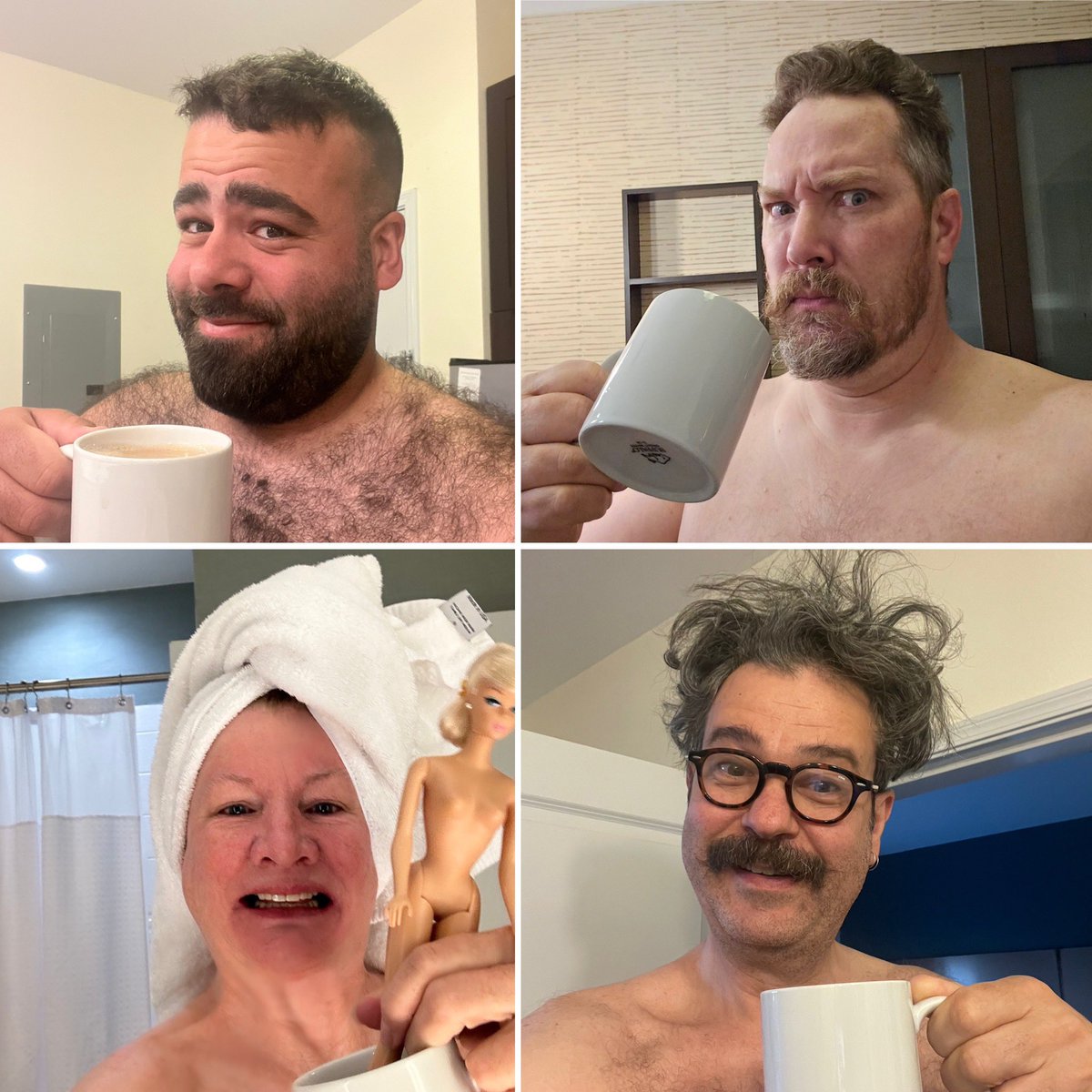Appraisers. Naked and getting Caffeinated or: before the #antiquesroadshow <a href="/Travis_Landry/">Travis Landry</a> <a href="/BillyeBHarris/">billye</a> <a href="/JMSupp/">James Supp</a> <a href="/RoadshowPBS/">Antiques Roadshow</a> #newmeme?