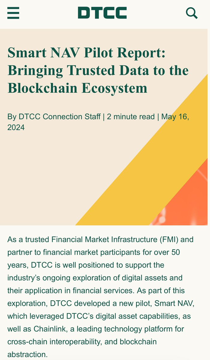 Chainlink is about to shake this space and beyond

$LINK 🤝 SWIFT

$LINK 🤝 DTCC