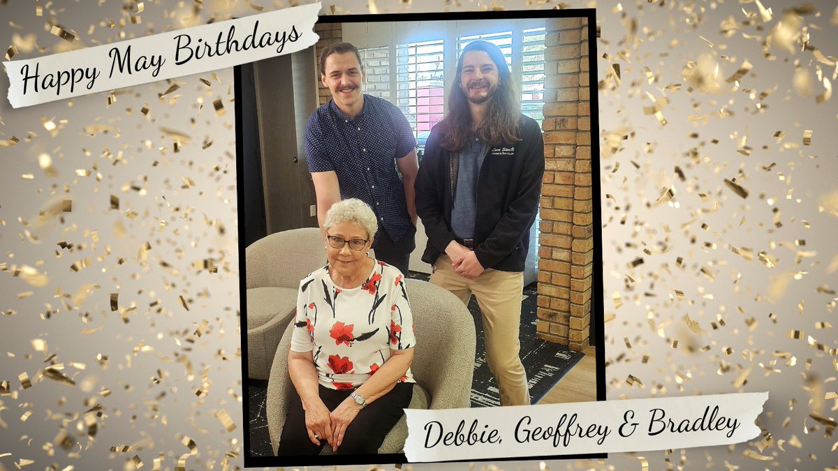 AbstractLone's tweet image. Happiest May Birthday Wishes to our Vice President (and Title Guru) Debbie Blackaller, Residential Escrow Officer Geoffrey Ortiz and Policy Manager Bradley Keith! Cheers to you all!