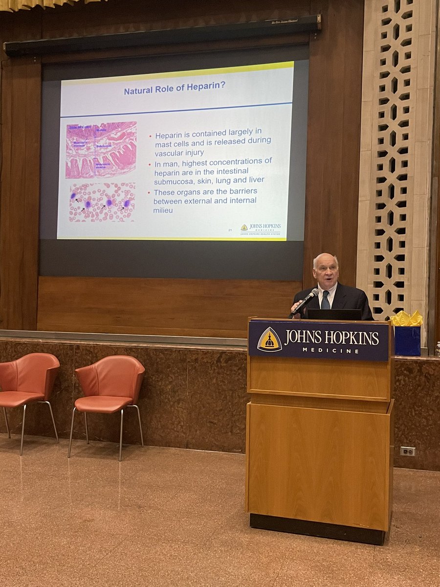 We are honored to have Dr. Duke Cameron delivering the 12th annual Kenneth L. Baughman Lecture in Cardiology. The discovery of Heparin at Johns Hopkins. @JohnsHopkins. @hopkinsheart