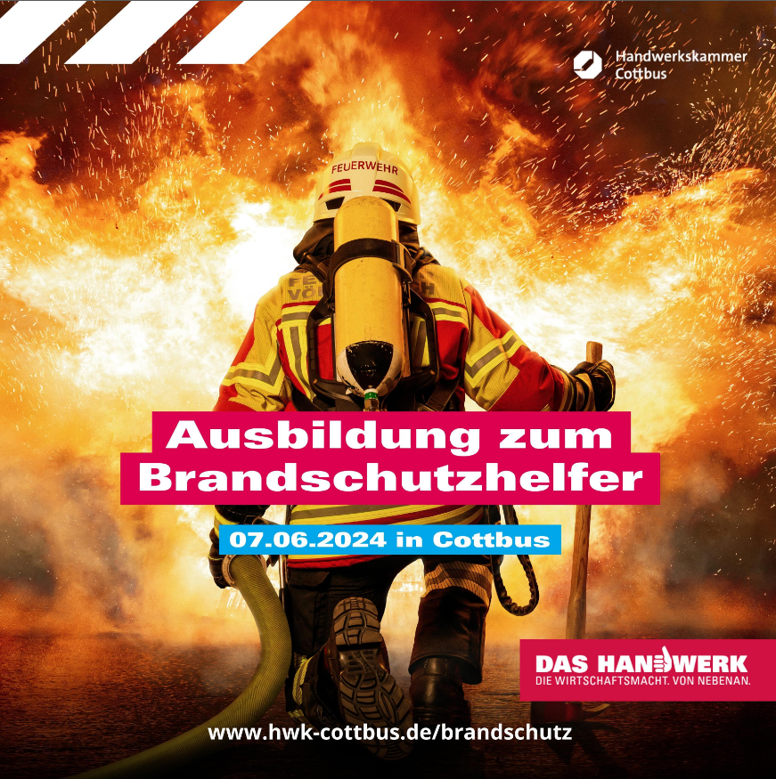🧯👩‍🚒 Brandschutz gehört zu den Eckpfeilern betrieblicher Sicherheit und hat damit einen besonderen Stellenwert.  hwk-cottbus.de/brandschutz 
#brandschutzhelfer #brandschutz #handwerk #hndwrk #btz #cottbus