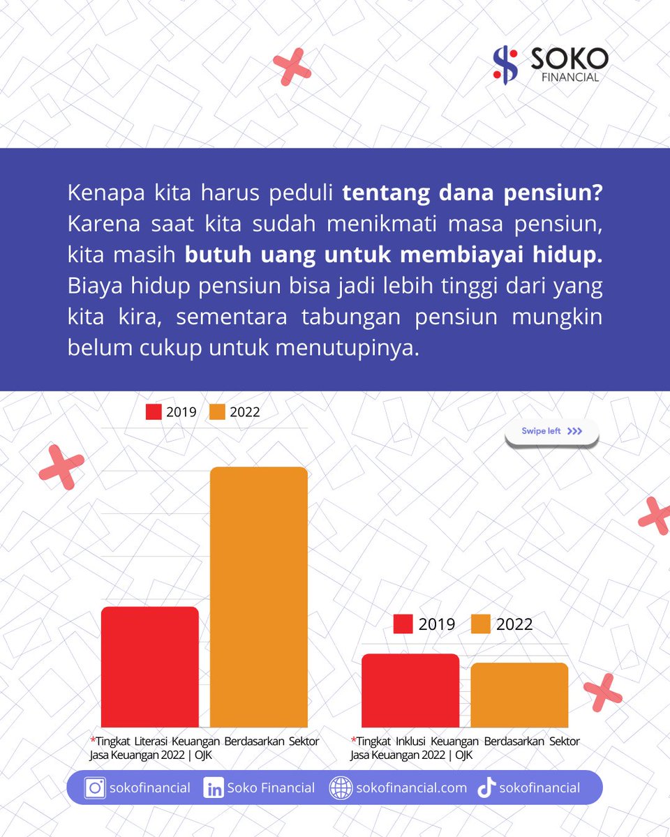 sokofinancial's tweet photo. Jika kamu ingin mempelajari lebih lanjut tentang mengelola dana pensiun dan persiapan finansial lainnya, ayo ikuti kelas kami di Soko Financial! Klik link di bio instagram untuk mendaftar. Jangan lewatkan kesempatan ini untuk meraih masa pensiun yang nyaman!

#sokofinacial #soko https://t.co/7z14G9wZ3n