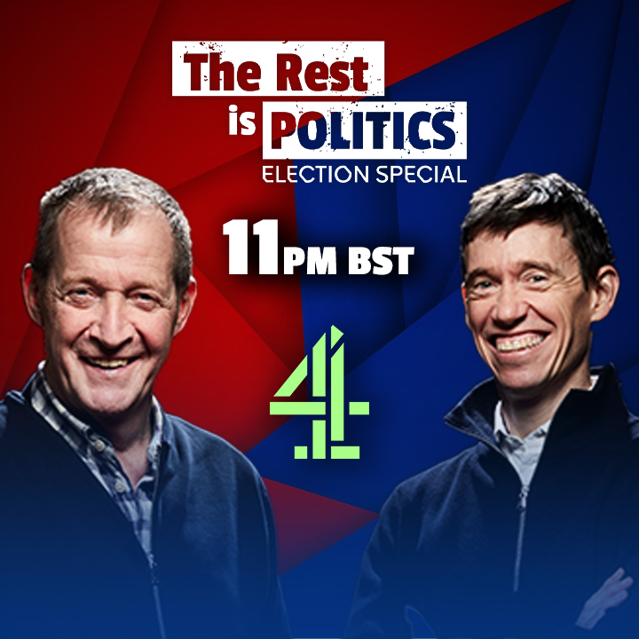 The Rest Is Politics comes to @Channel4! For the first time you can watch an episode of the podcast on TV tonight at 11pm. @RoryStewartUK + @campbellclaret