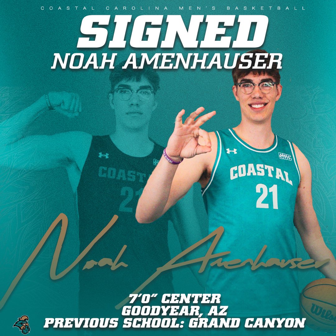 From the canyon to THE COAST!🏝️ Join us in welcoming @noah_amenhauser to #TealNation !